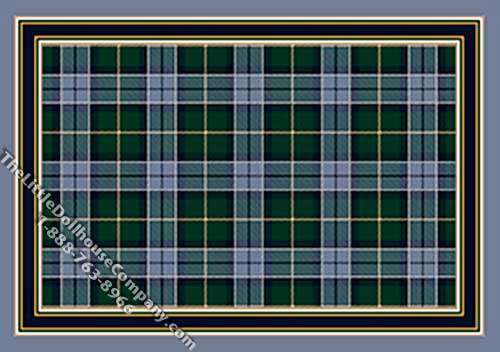 (image for) Dollhouse Scale Model Medium Sized Plaid Rug