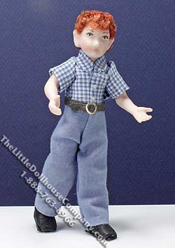 (image for) Miniature Child in Blue Shirt and Pants by Patsy Thomas