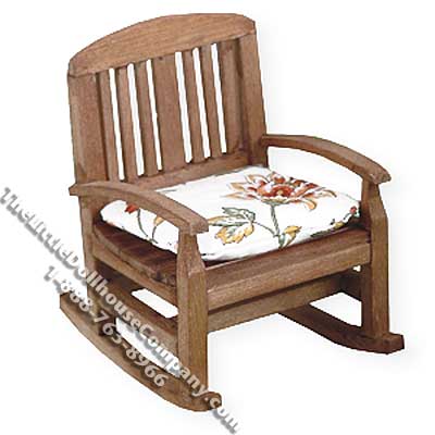 (image for) Miniature Garden Rocking Chair w/cushion for Dollhouses