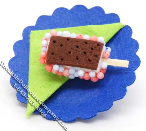 (image for) Dollhouse Scale Model 4th of July Ice Cream Sandwich