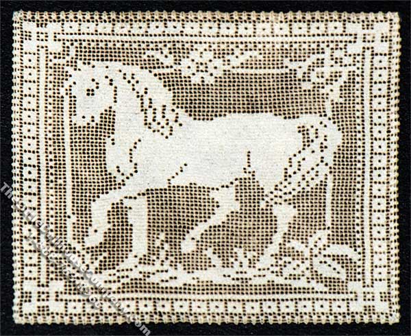 (image for) Miniature Laser Cut Horse Themed Doily for Dollhouses