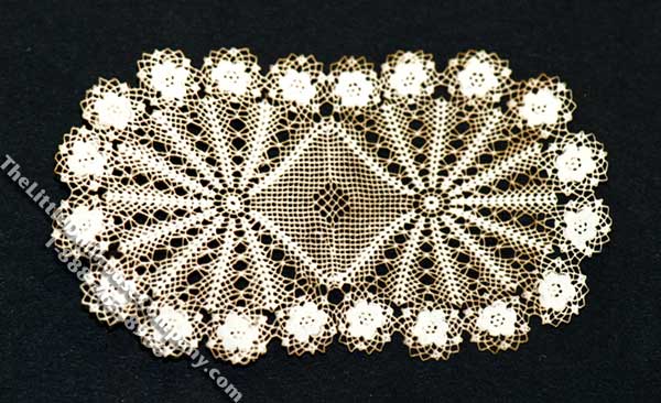 (image for) Miniature Large Oval Laser Cut Doily for Dollhouses