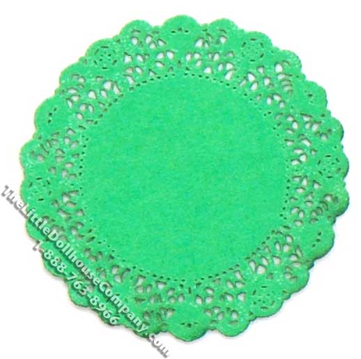 (image for) Miniature Christmas Green Laser Cut Doily for Dollhouses