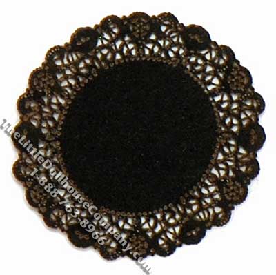 (image for) Miniature Black Laser Cut Doily for Dollhouses