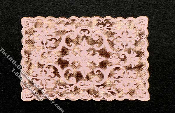(image for) Miniature Pink Laser Cut Doily Place Mat for Dollhouses