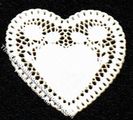 (image for) Miniature Small Heart Lace Laser Cut Doily for Dollhouses (2/pk)