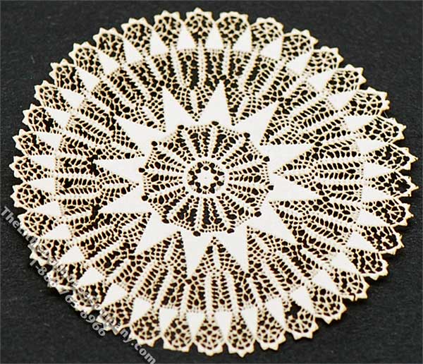 (image for) Miniature Round Laser Cut Doily for Dollhouses