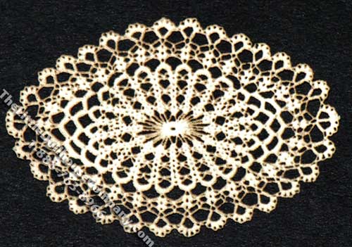 (image for) Miniature Oval Laser Cut Doily for Dollhouses