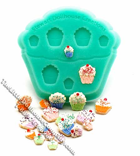 (image for) Mold for Making Miniature Cupcakes for Dollhouses