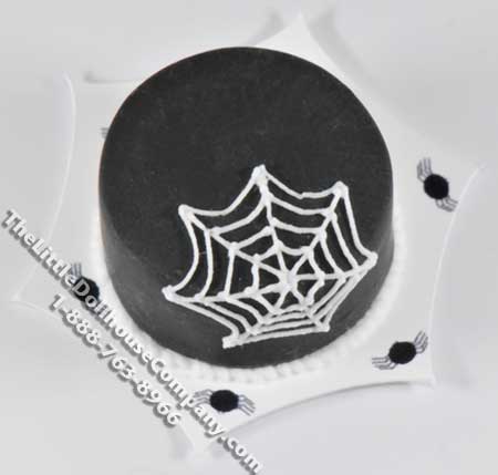 (image for) Dollhouse Scale Model Draped Spider Web Cake