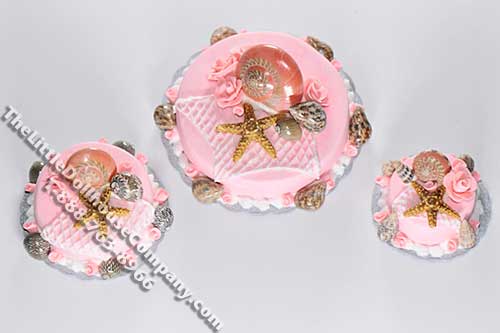 (image for) Dollhouse Scale Model Set of 3 Ocean Wedding Cakes