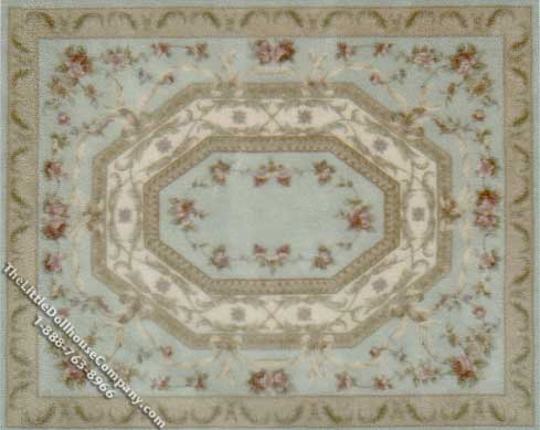 (image for) Miniature Rectangular Light Green Rug for Dollhouses