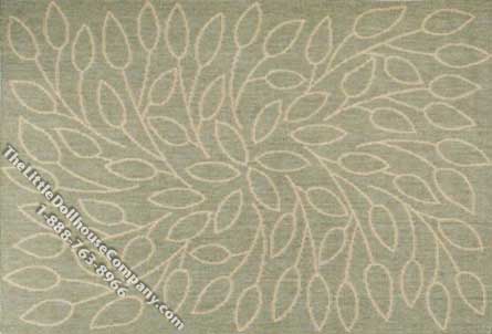 (image for) Miniature Rectangular Persimmon Leaf Rug for Dollhouses