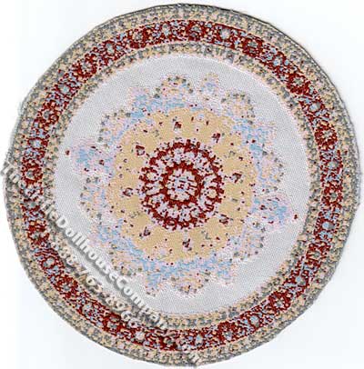 (image for) Dollhouse Scale Model Round 17th Century Style Rug