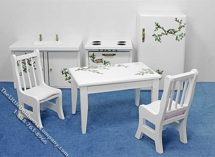 (image for) Miniature Six Piece Pink Flower Theme Kitchen Set for Dollhouses