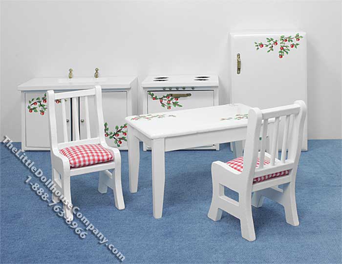 (image for) Miniature Six Piece Apple Theme Kitchen Set for Dollhouses