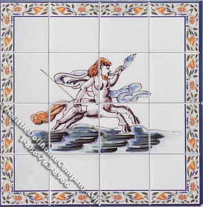(image for) Dollhouse Scale Model Centaur Themed Decorative Faux Wall Tiles