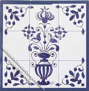 (image for) Dollhouse Scale Model Vase Themed Decorative Faux Wall Tiles