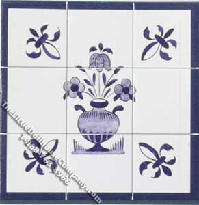 (image for) Dollhouse Scale Model Vase Themed Decorative Faux Wall Tiles