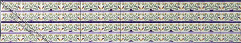 (image for) Dollhouse Scale Model Flower Theme Decorative Wall Tile Border