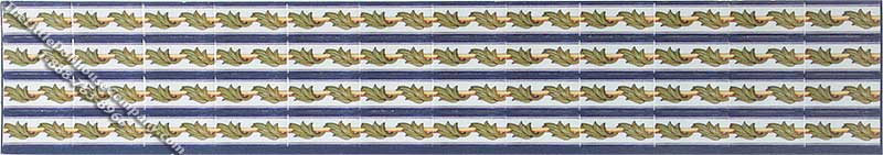 (image for) Dollhouse Scale Model Leaf Themed Decorative Wall Tile Border