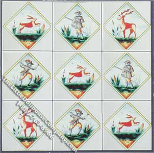 (image for) Dollhouse Scale Model Hunting Themed Decorative Wall Tiles
