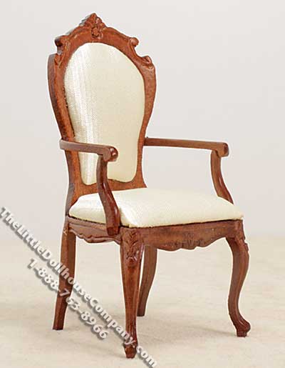 (image for) Miniature New Walnut Armchair for Dollhouses