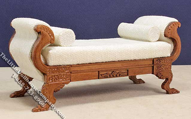 (image for) Miniature New Walnut Settee for Dollhouses