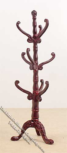 (image for) Miniature Mahogany Hat Tree for Dollhouses