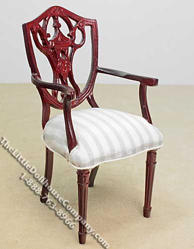 (image for) Miniature Padded Walnut Armchair for Dollhouses