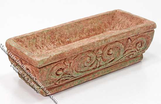 (image for) Miniature Gray Rectangular Planter for Dollhouses