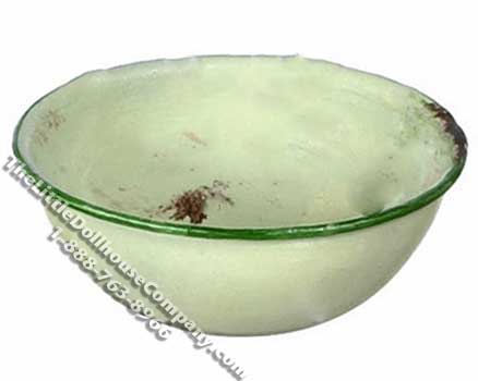 (image for) Miniature Distressed Green Large Bowl for Dollhouses
