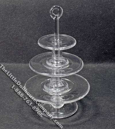 (image for) Miniature 3 Tier Plain Edge Dessert Stand for Dollhouses