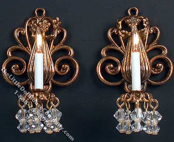 (image for) Dollhouse Scale Model Pair of 12v Bluette Sconces