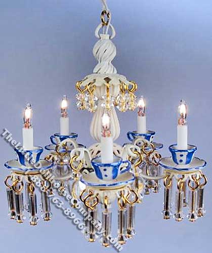 (image for) Miniature Blue Teacups Chandelier