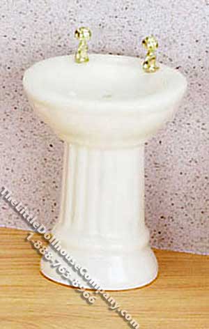 (image for) Miniature White Porcelain Bathroom Sink for Dollhouses