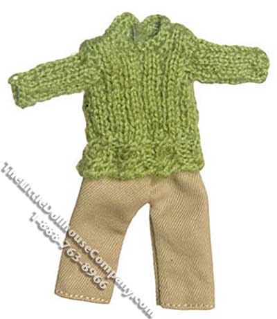 (image for) Miniature Teen Girl Sweater Set for Dollhouse Dolls