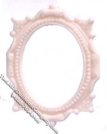 (image for) Miniature Antique White Oval Frame for Dollhouses