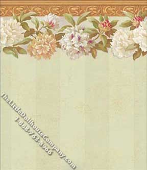 (image for) Dollhouse Scale Model Wallpaper Rhododendron Stripe Pattern