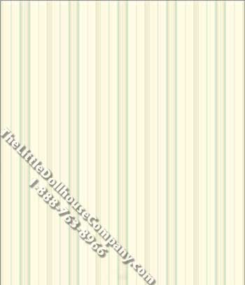 (image for) Dollhouse Scale Model Wallpaper Aqua Evelyn Stripe Pattern