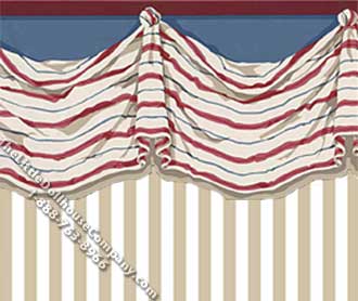 (image for) Dollhouse Scale Model Wallpaper Americana Curtain Pattern