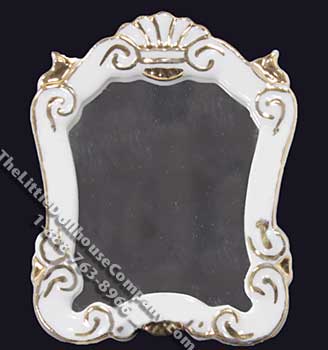 (image for) Miniature Classic White Baroque Mirror for Dollhouses