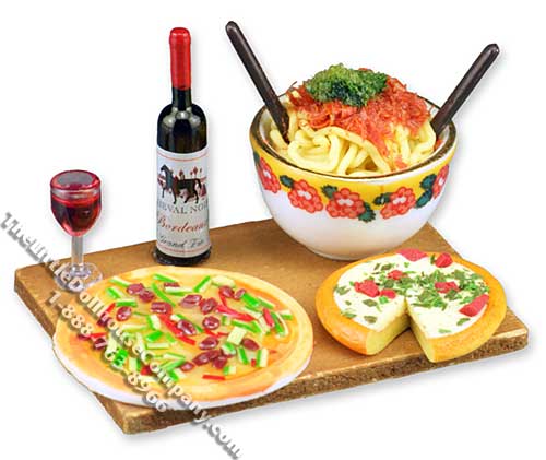 (image for) Dollhouse Scale Model Italian Night Dinner Set