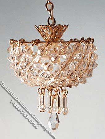 (image for) Dollhouse Scale Model 1-1/2" Two Bulb Chandelier