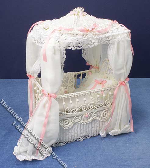 (image for) Miniature White Covered Crib by Serena Johnson