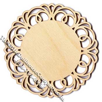 (image for) Unfinished Laser Cut Lacy Edged Plaque for Dollhouse Scale Model