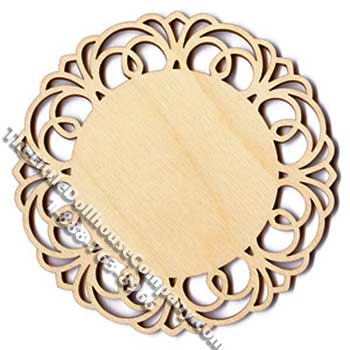 (image for) Miniature Unfinished Laser Cut Lacy Edged Plaque for Dollhouses