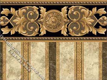 (image for) Dollhouse Scale Model Wallpaper Medallion Marble