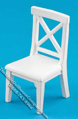 (image for) Dollhouse Scale Model White Cross Buck Chair