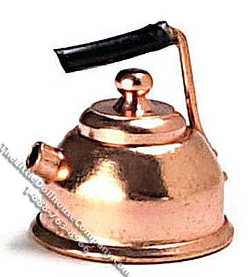 (image for) Dollhouse Scale Model Copper Tea Kettle